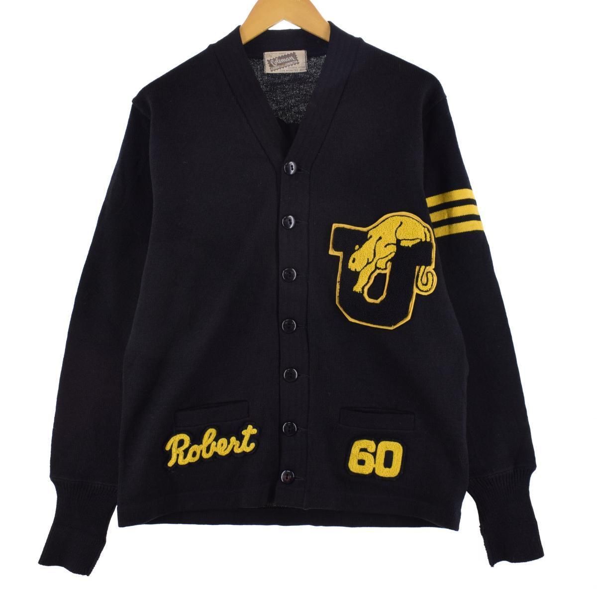 古着 60年代 Coleman KNITTING MILLS,INC. ウールレタードニット 