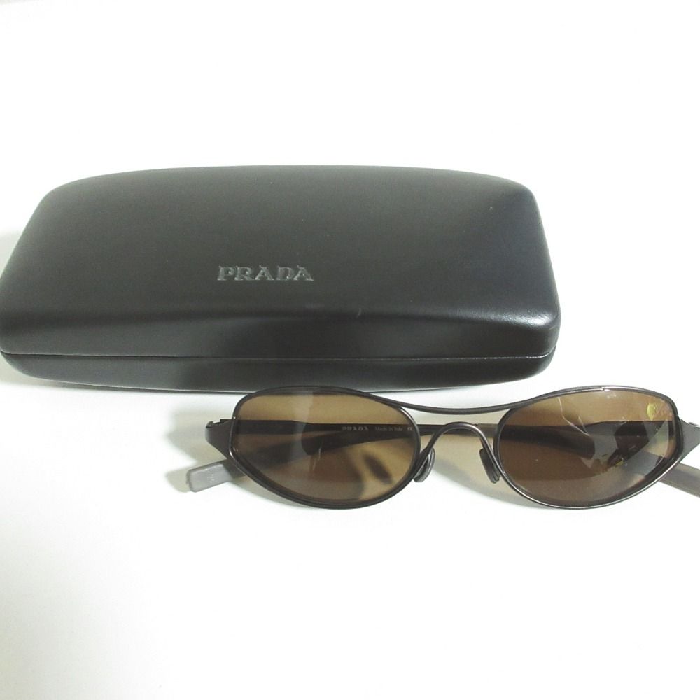 美品 PRADA プラダ メタルフレーム ダブルブリッジ サングラス