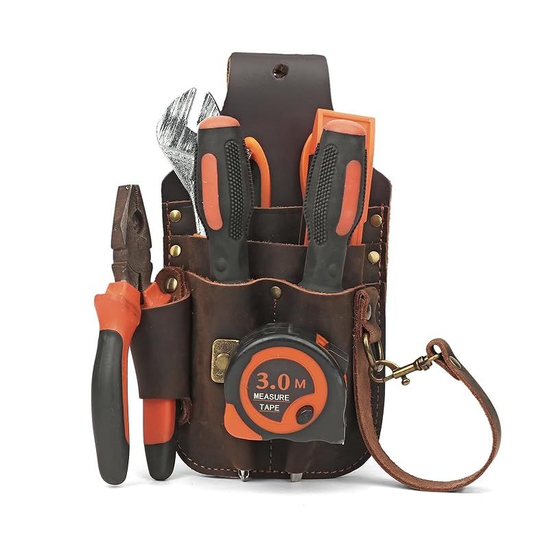 TOURBON 腰袋 革 工具袋 工具入れ 作業袋 ポケット コンパクト設計 1