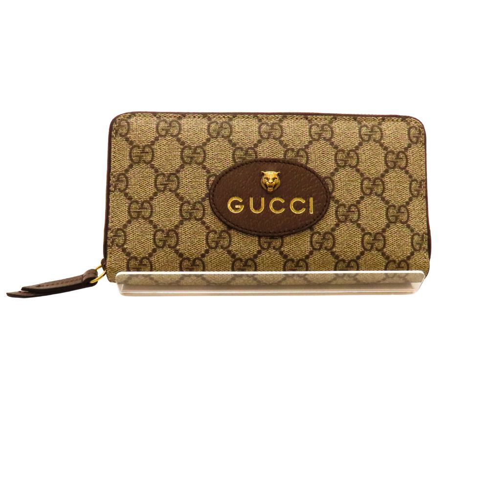 グッチ GUCCI ネオヴィンテージ GGスプリーム ジップアラウンドウォレット 長財布 ブラウン イエロー 型番 473953 メンズ レディース ブランド A2504290 無料ギフトラッピング承ります