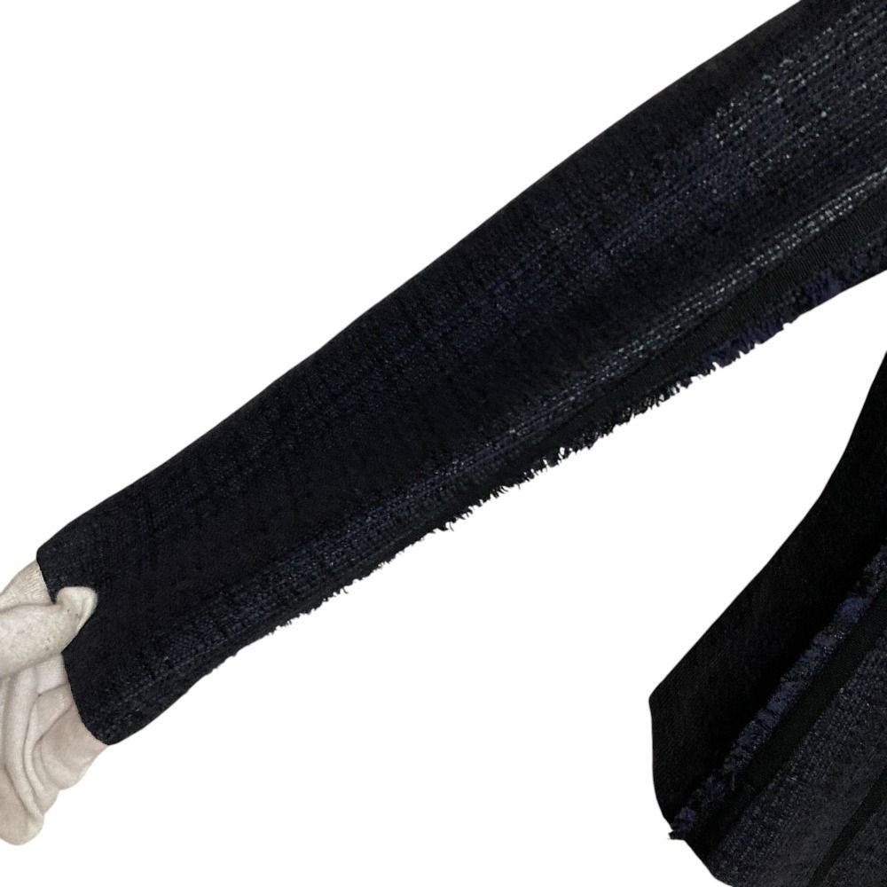 FOXEY フォクシー ツイード ノー ジャケット 27954 サイズ38 ネイビー レディース 古着 SIROKUMA-CORPORATION_COM