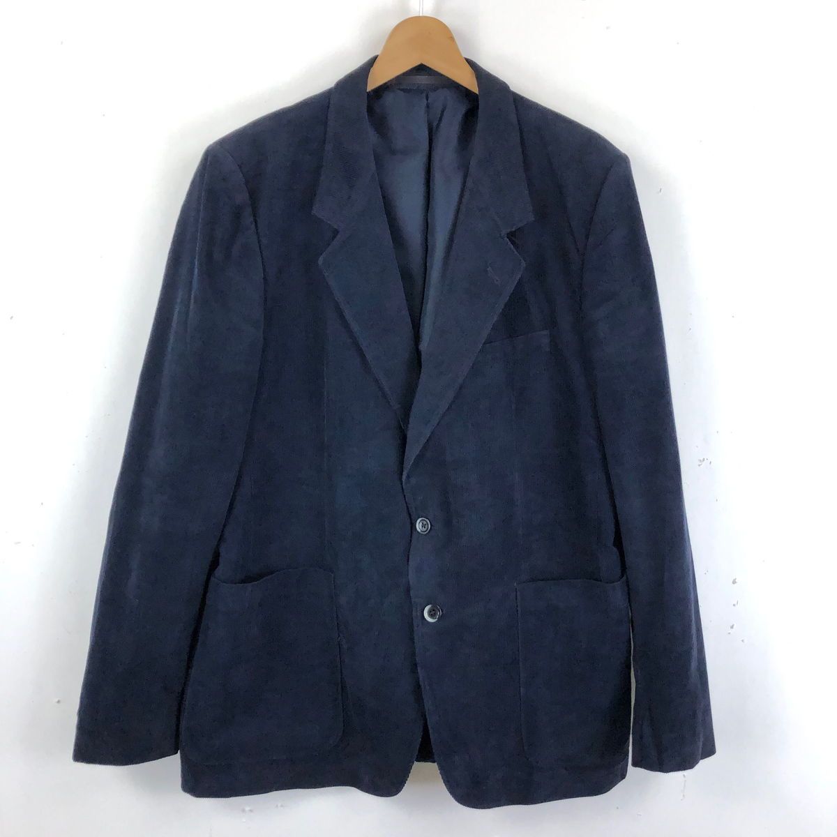 【古着】 NINO テーラードジャケット コーデュロイジャケット 無地 ネイビー系 メンズL 【中古】 n047963