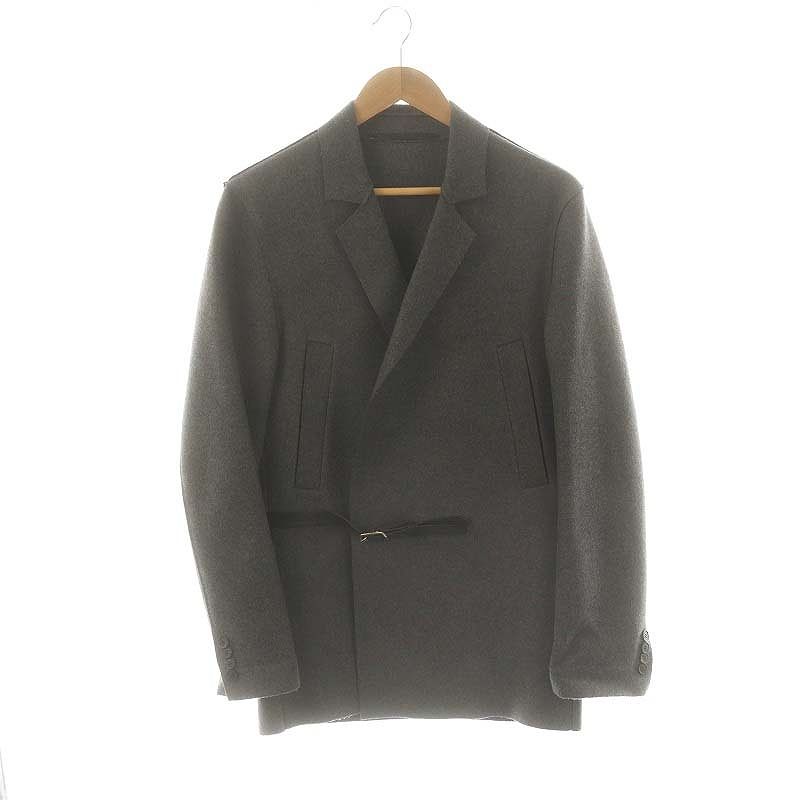 クリスヴァンアッシュ KRIS VAN ASSCHE ベルテッドコート アウター ウール カシミヤ混 44 グレー /KO OS SH