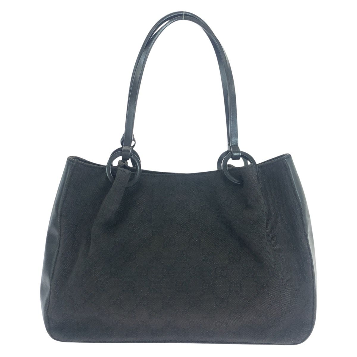 GUCCI グッチ ブラック 黒 GGキャンバス/レザー 101919 トートバッグ  