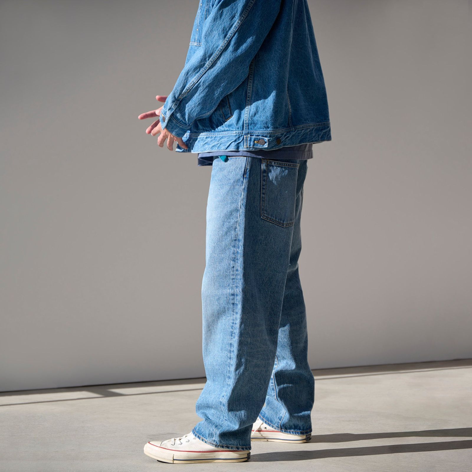 【美品】DESCENDANT DENIM 1995 Wide TROUSERS DESCENDANT 1995 DENIM TROUSERS BUGGY HARD WASH ジーンズ