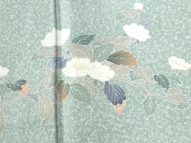 平和屋着物○訪問着 友禅 竜田川枝花文 たたき染め 正絹 逸品