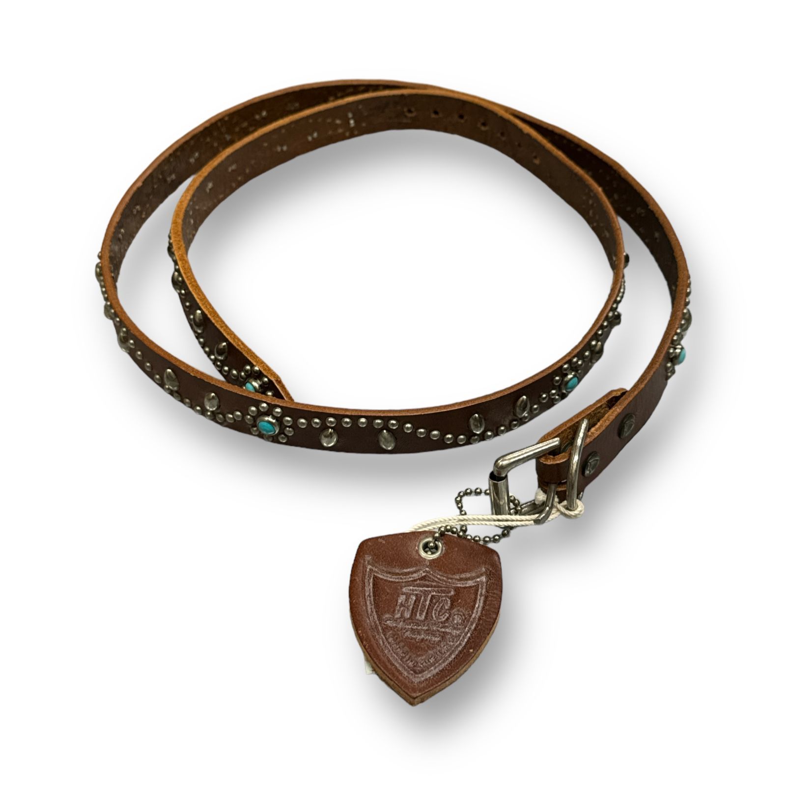 未使用品 HTC Turquoise Narrow Studs Belt ターコイズ スタッズ