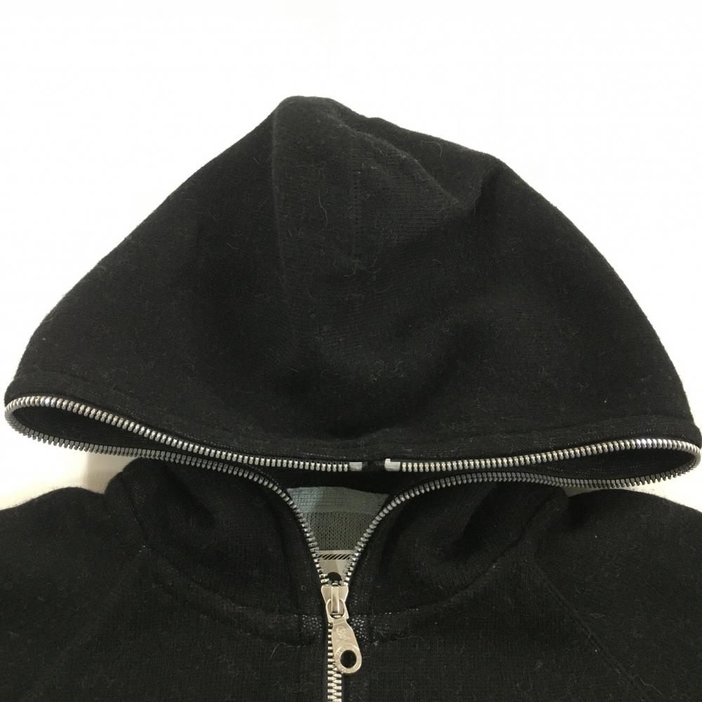 美品】マークアンドロナ ニットジップパーカー 黒×ライトブルー スカル