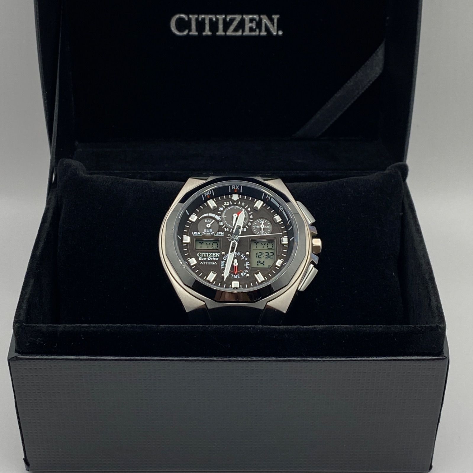 T236）良品 稼動品 CITIZEN シチズン 電波ソーラー ECO-DRIVE ATTESA アテッサ ジェットセッター ATV53-2833  U600-T011497 人気 時計 メンズ ユニセックス - メルカリ