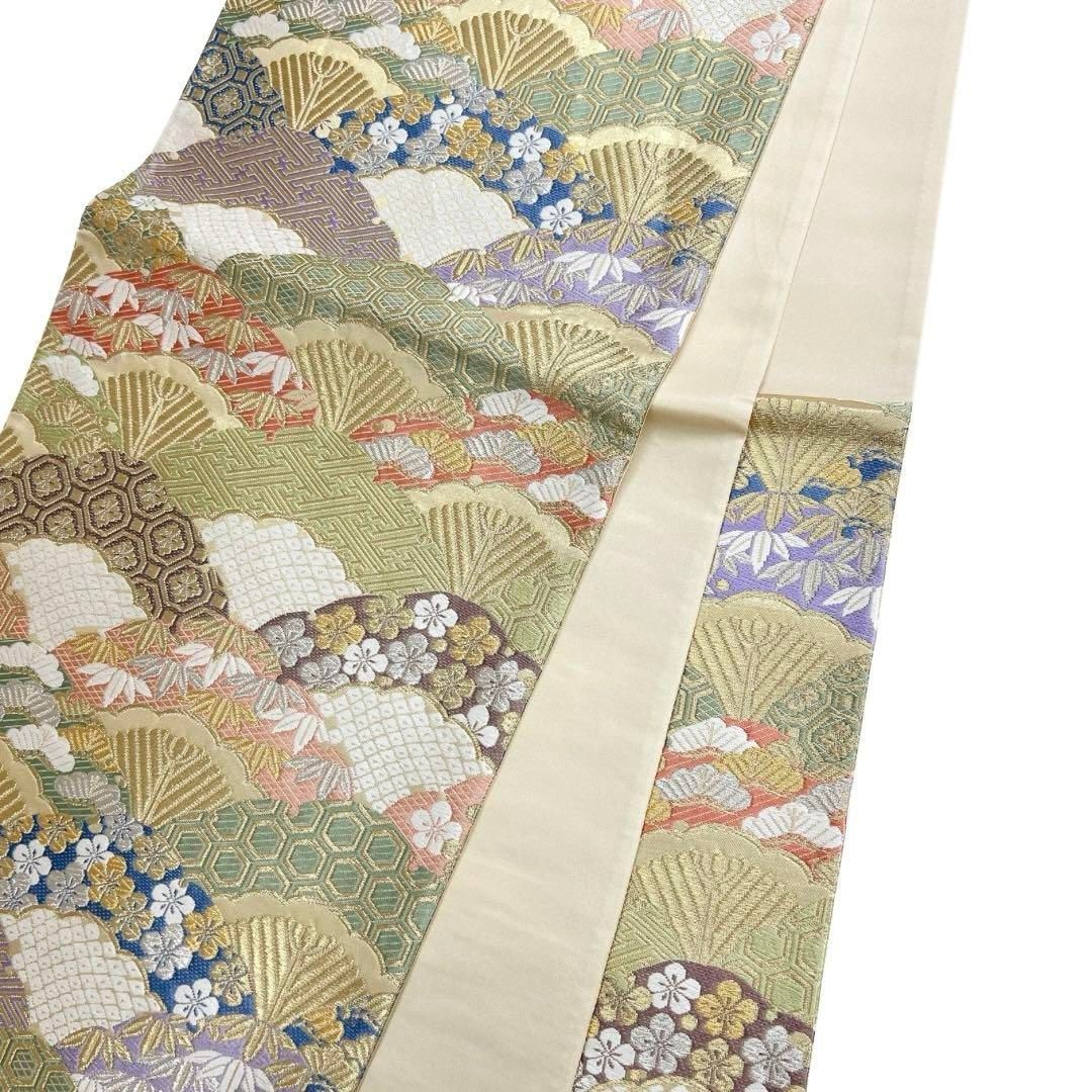 未着用 袋帯 菊青海波 横縞 金糸 千鳥 流水 七宝 松竹梅 着物 104a d 着物・