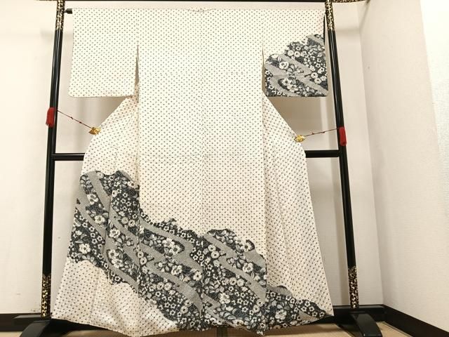 平和屋着物○訪問着 手描き 絞り 草花文 正絹 逸品 AAAZ1925ph 平和屋着物