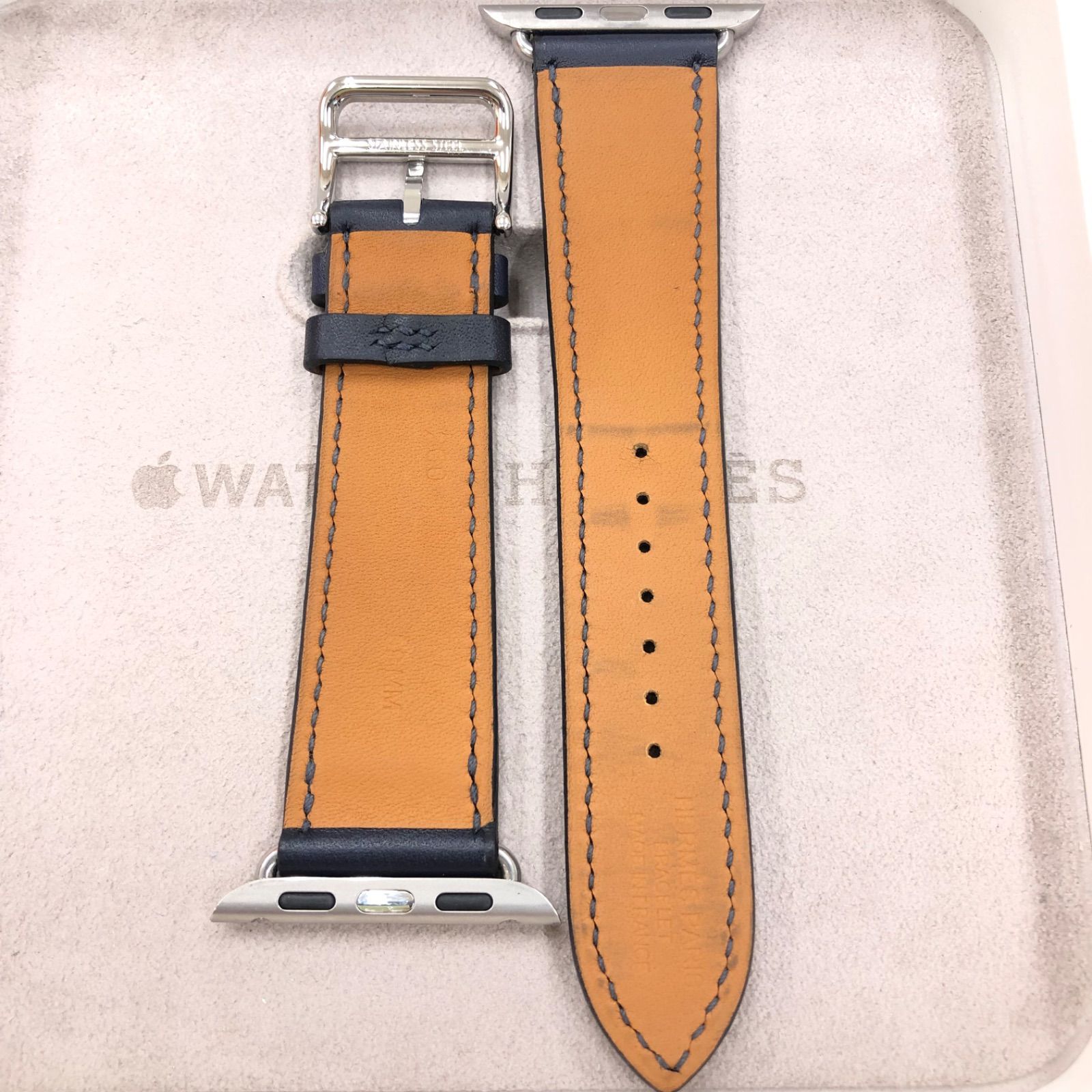 Apple Watch - HERMES バンド エプロンドール アップルウォッチ Apple Watch 希少 即決 Apple watch HERMES エプロンドール マリン レザー