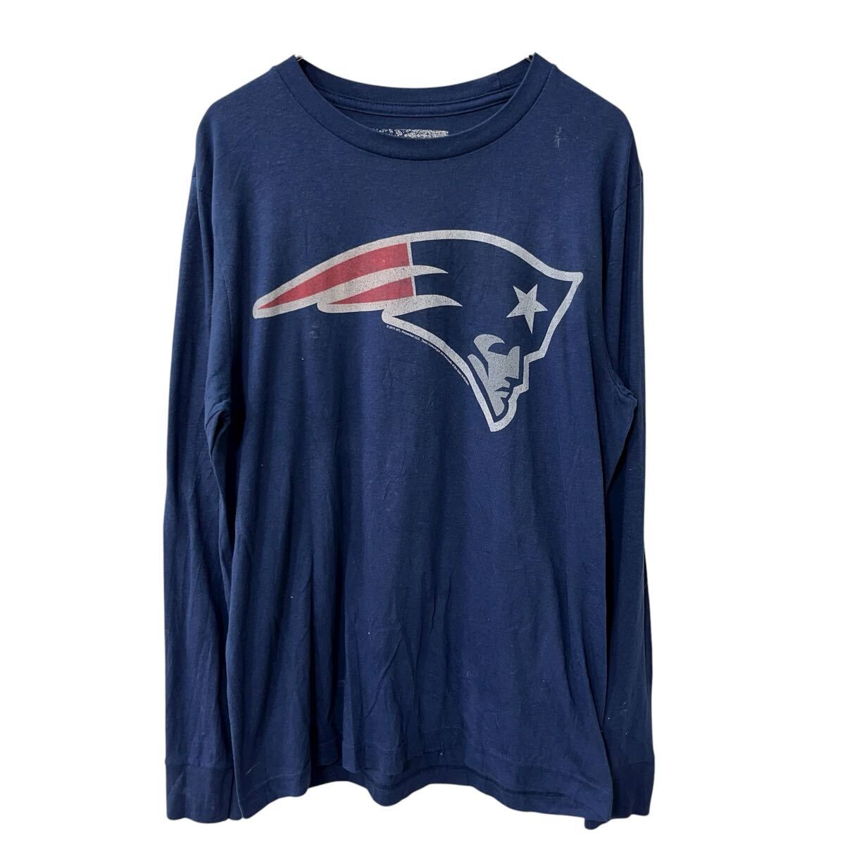 NFL New England Patriots 長袖 プリントTシャツ L ネイビー ロンT 