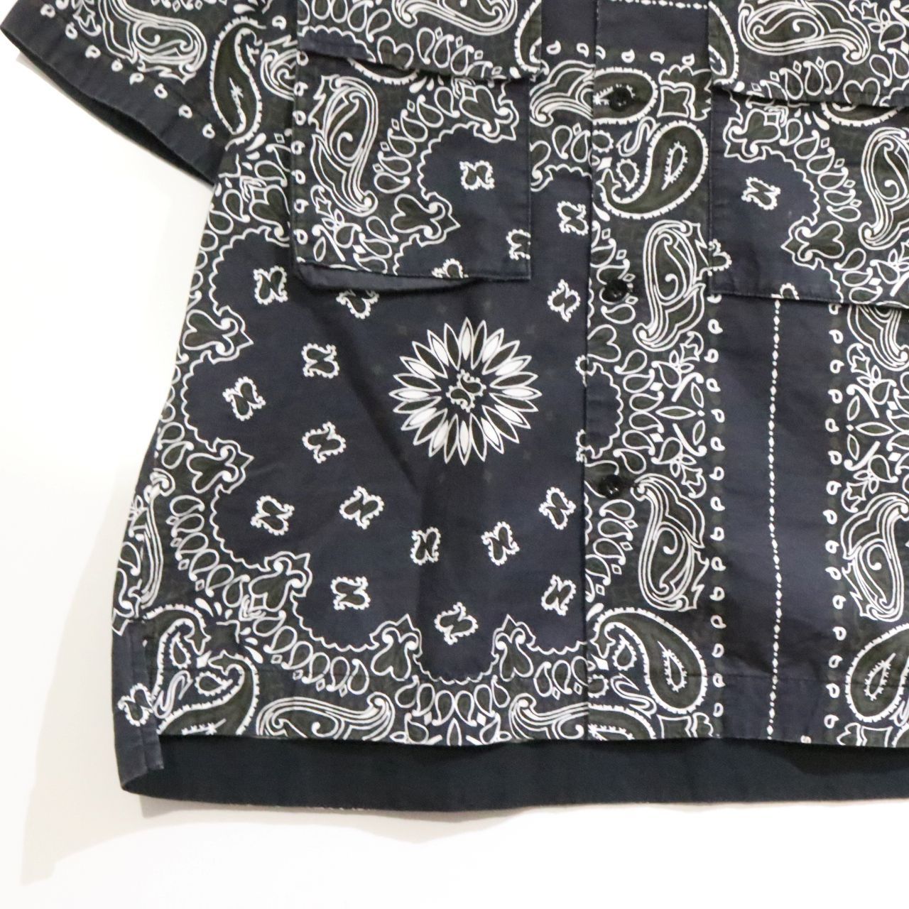 中古A】sacai サカイ XL メンズ 半袖シャツ 23SS バンダナ柄 