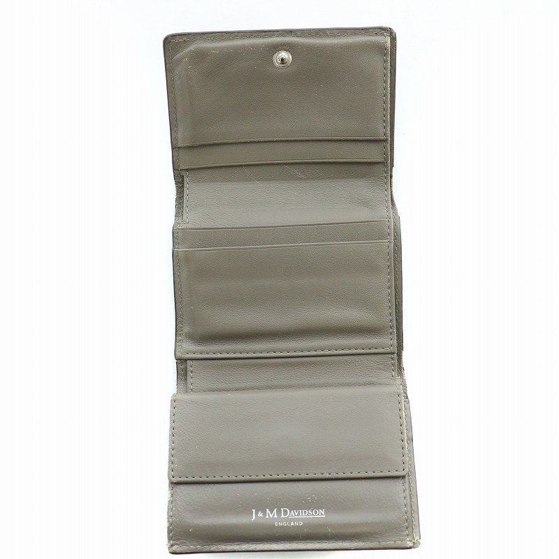 【専用】J＆Mデヴィッドソン スタッズ付き三つ折財布 グレー ジェイ&エムデヴィッドソン J&M Davidson 三つ折り財布