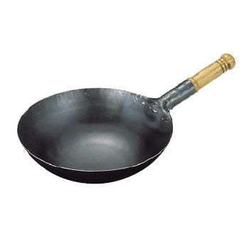 【新品】中華鍋 片手 打出木柄 鉄製 山田 （ 山田工業所 ） 39cm