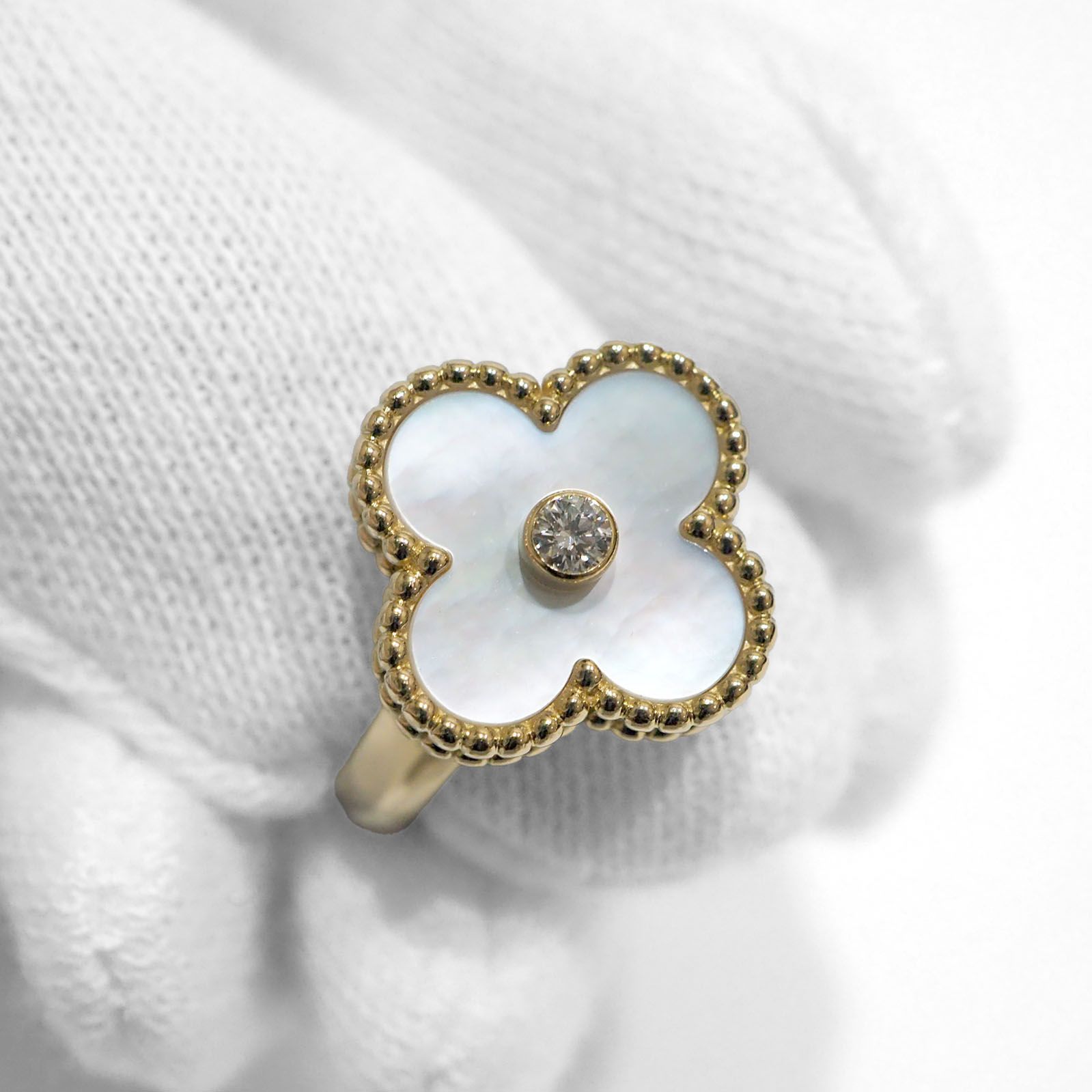 定価30万✨ヴァンクリーフ アルハンブラ マザーオブパール K18YG Van Cleef & Arpels ヴァン クリーフ&アーペル ヴィンテージ