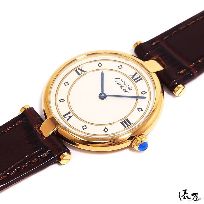 【極美品】カルティエ マストヴァンドーム LM 4ローマン ラージサイズ メンズ ヴィンテージ Cartier 時計 腕時計 中古【送料無料】