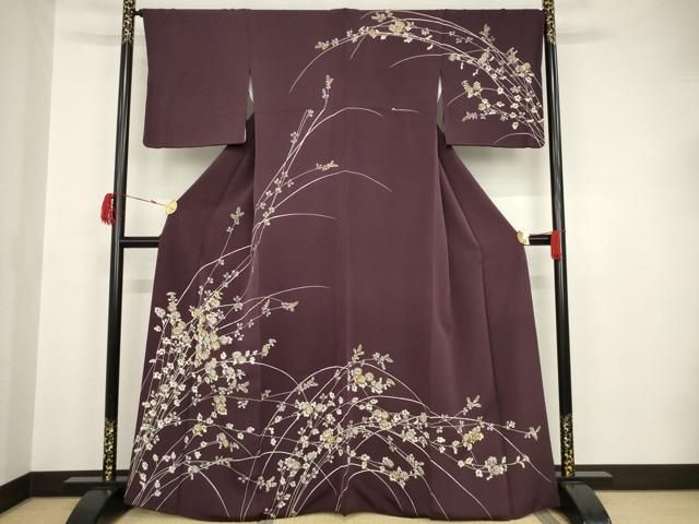 平和屋着物○訪問着 友禅 草花文 松坂屋扱い 正絹 逸品 AAAU8117zg