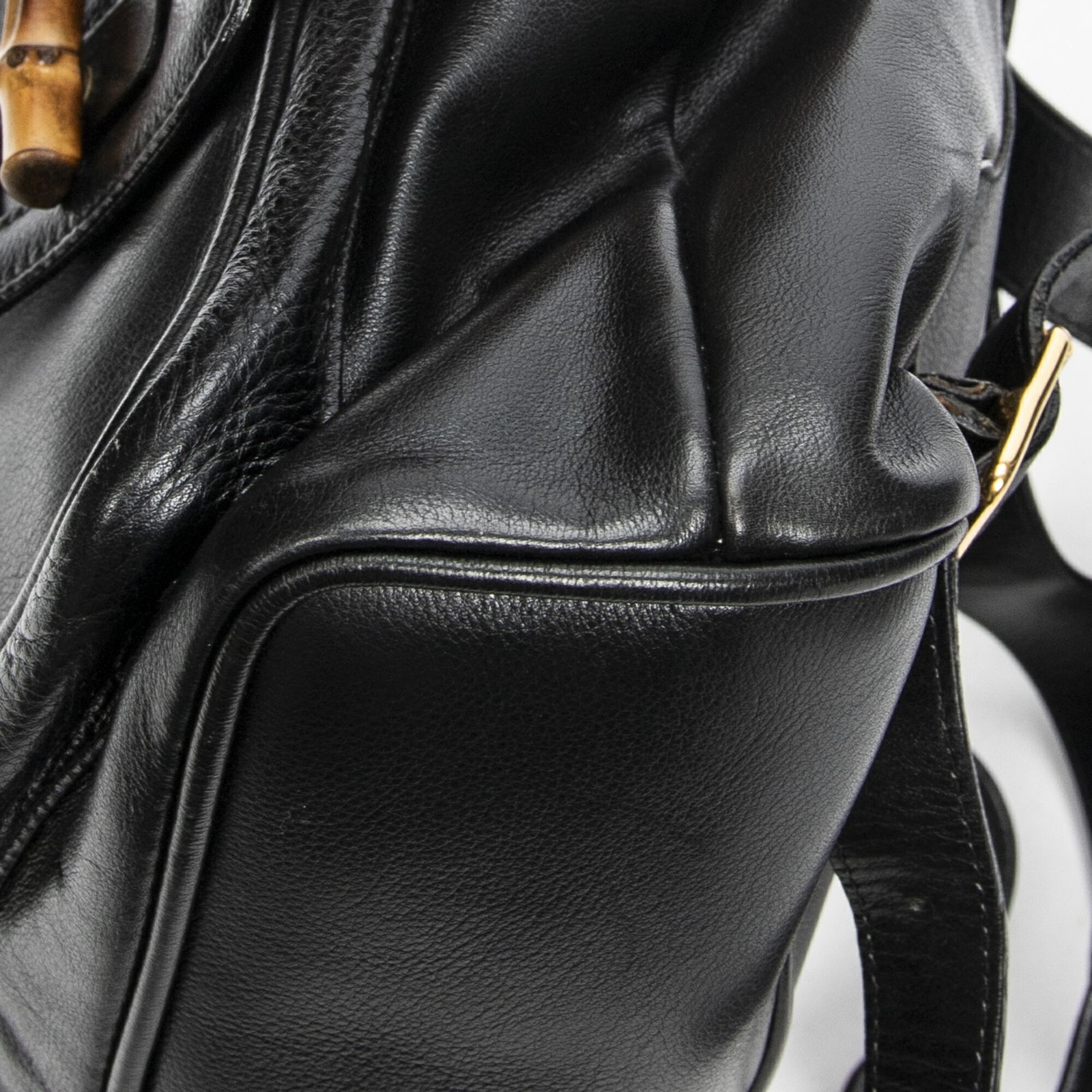 グッチラージバンブー リュックサック黒カーフスキンレザーA