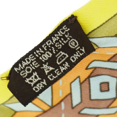 中古】 エルメス HERMES ツイリー スカーフ イエロー シルク 100