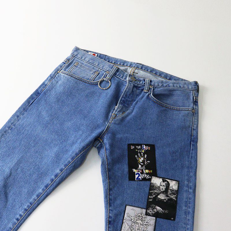 パッチワークテーパードデニムパンツ 31