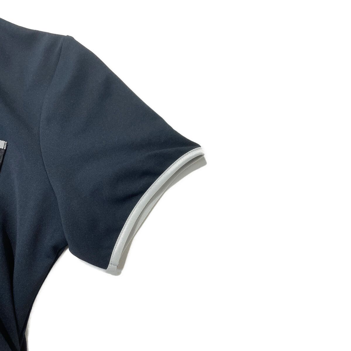 LANVIN - coco 未使用品 ランバンスポール LANVIN SPORT レディース 半袖ポロシャツ 38(M) 黒 ブラック アシンメトリー LANVIN SPORT ランバン スポール 半袖ポロシャツ ブラック系