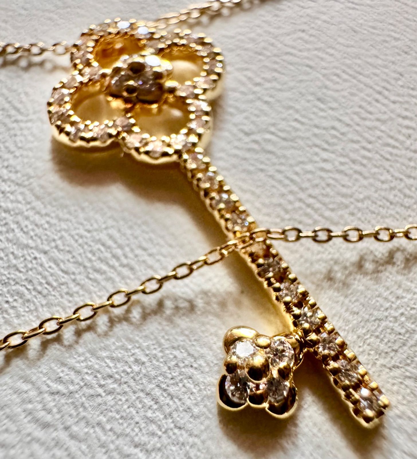 ポンテヴェキオ◇K18YG*エントラータダイヤモンドネックレス*鍵*かぎ