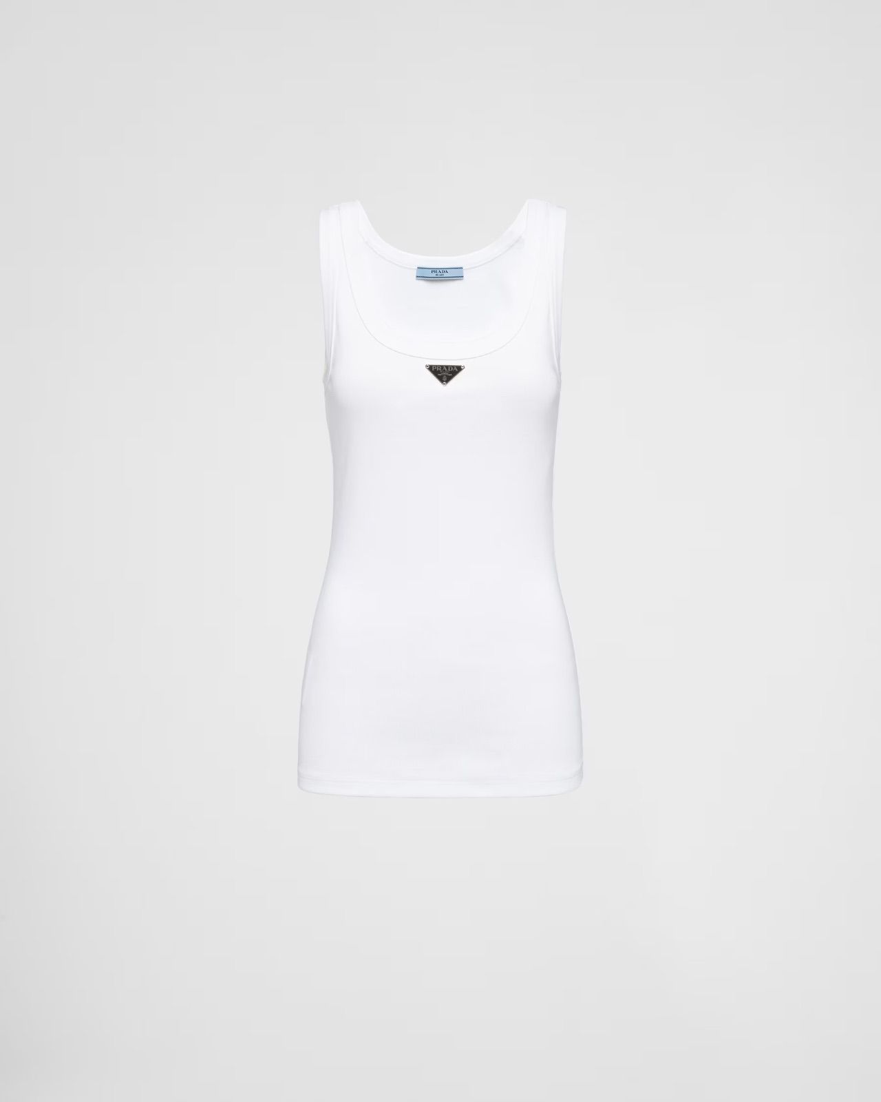 PRADA プラダ　タンクトップ　ホワイト White Cotton tank top | PRADA