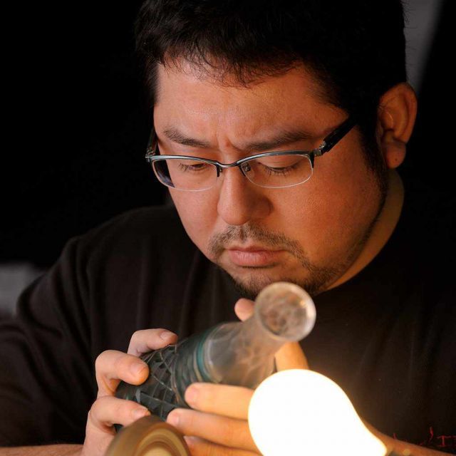 グラス】馬上杯 (黄) | 薩摩切子 | satuma 青被せ 切子ガラス