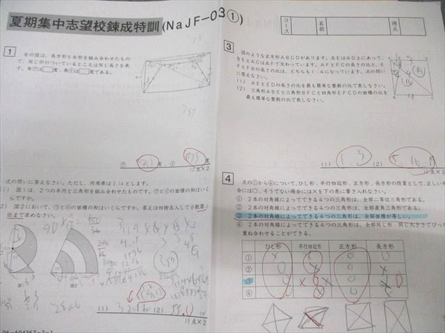 SAPIX サピックス 女子学院・雙葉コース 夏期集中志望校錬成特訓