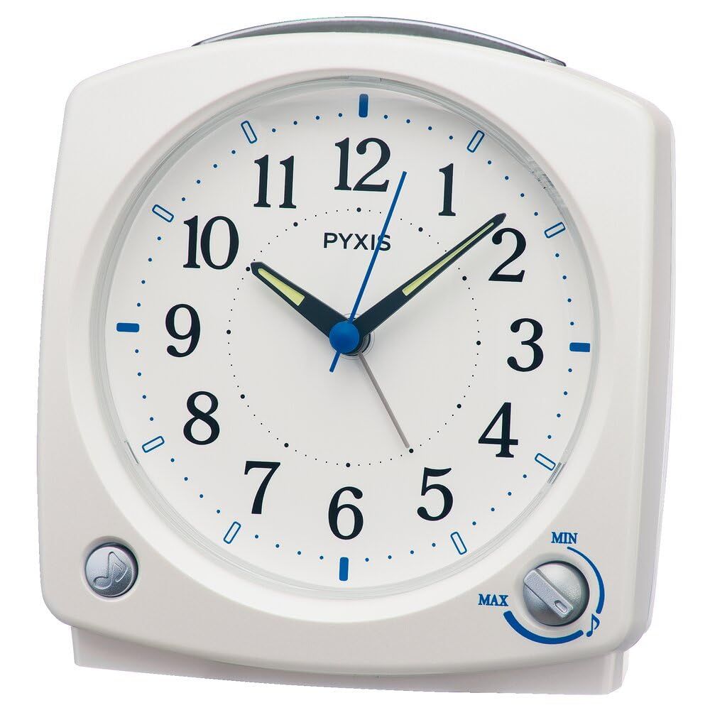 セイコークロック(Seiko Clock) 目覚まし時計 置き時計 アナログ メロディ 白パール PYXIS ピクシス 125×120×69mm NR455W