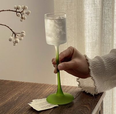 エレガント クリア グリーン ワイングラス モダン 感 北欧風 食器