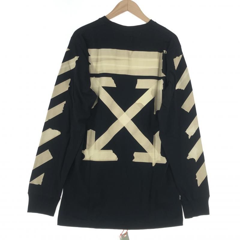 【中古】OFF-WHITE 20SS TAPE ARROWS L/S ブラック オフホワイト[10]