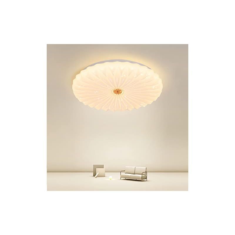YOULIN LED シーリングライト 心に咲く蓮の花 星空効果 10~12畳~4200lm 調光タイプ 照明器具 3段階調色 天井照明 リビング 居間 食卓 寝室 子供部屋 廊下 おしゃれ 室内照明 リモコン付き スリープタイマー設定 LED 45W| 1