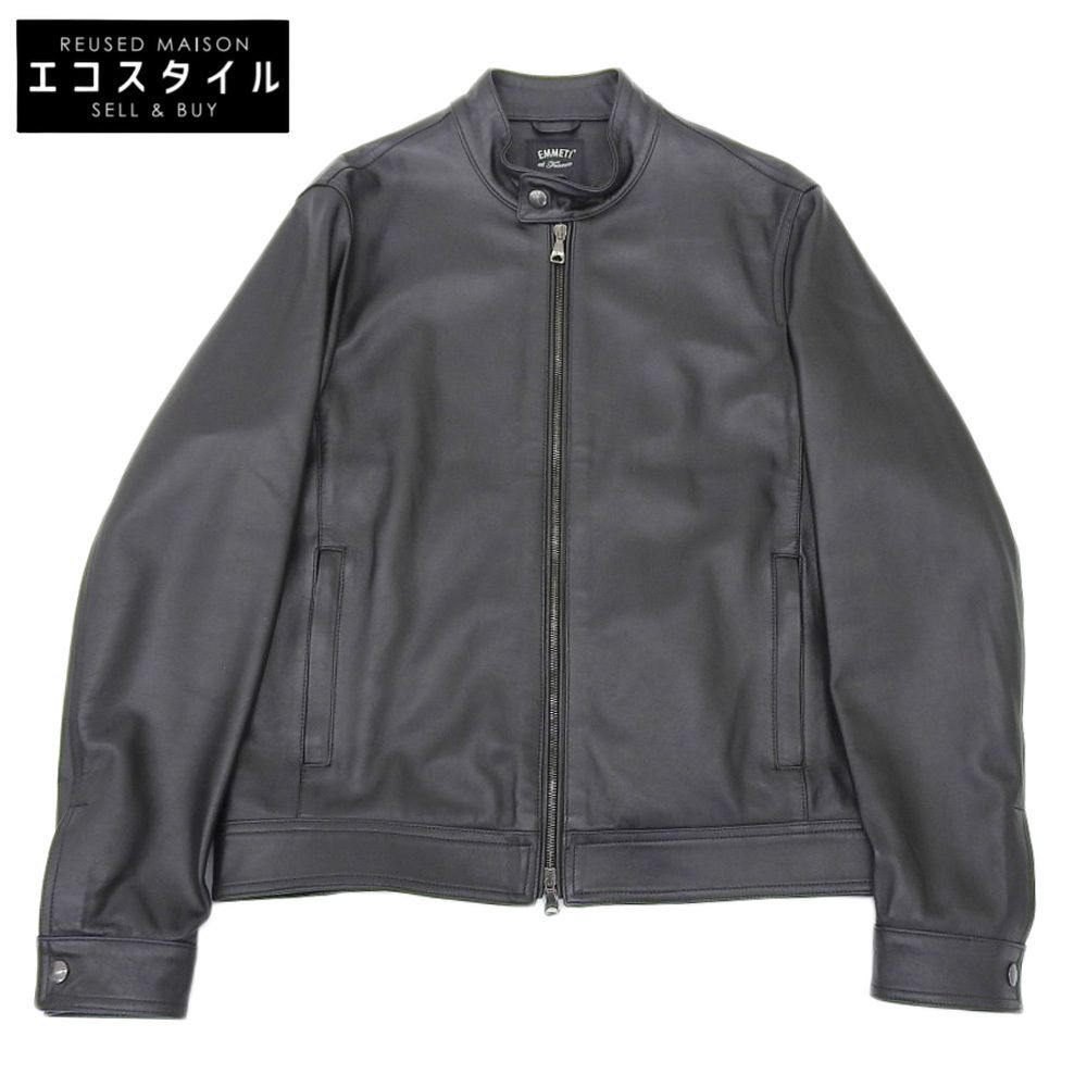 美品　48サイズ✨ EMMETI ラムレザー　シングル　ジャケット　黒　JURI 楽天市場】エンメティ 春秋冬 ユリ ラムナッパ チェラータ