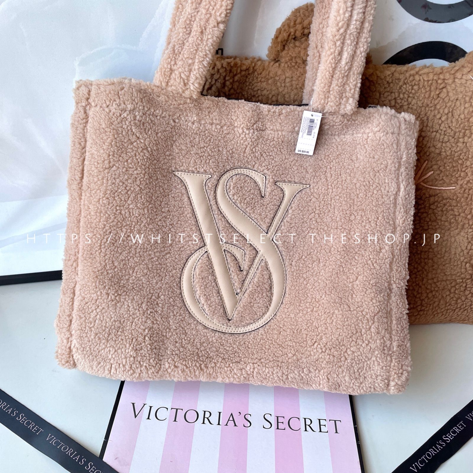 ボアトートバッグ ベージュ Victoria