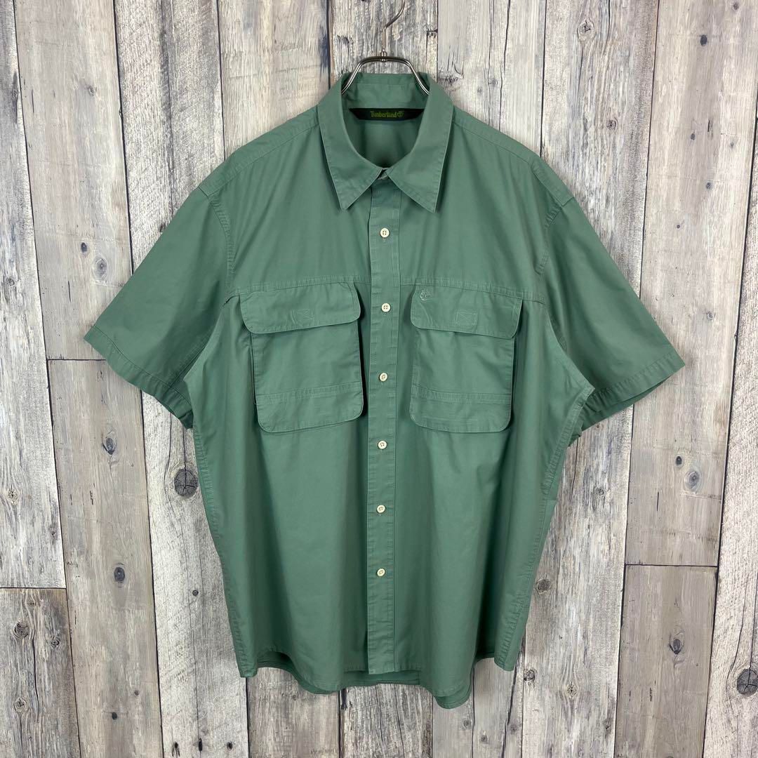 OLD Timberland 90s ティンバーランド 半袖 ワーク シャツ L