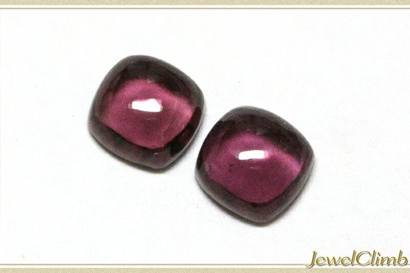 ふっくらカボションの ２石 ロードライト ガーネット 宝石 ルース ≪ペアストーン≫１．７６ＣＴ