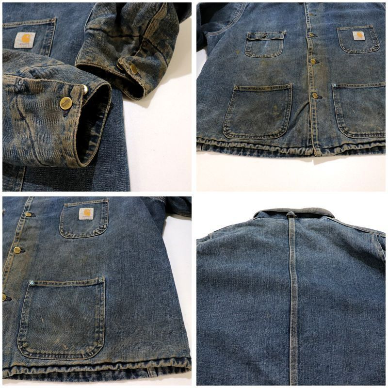 Carhartt カーハート　ミシガン　チョアコート　デニム　裏地　カバーオール 90s vintage Carhartt 裏地 ネイティブ柄 ブランケット ミシガンチョア