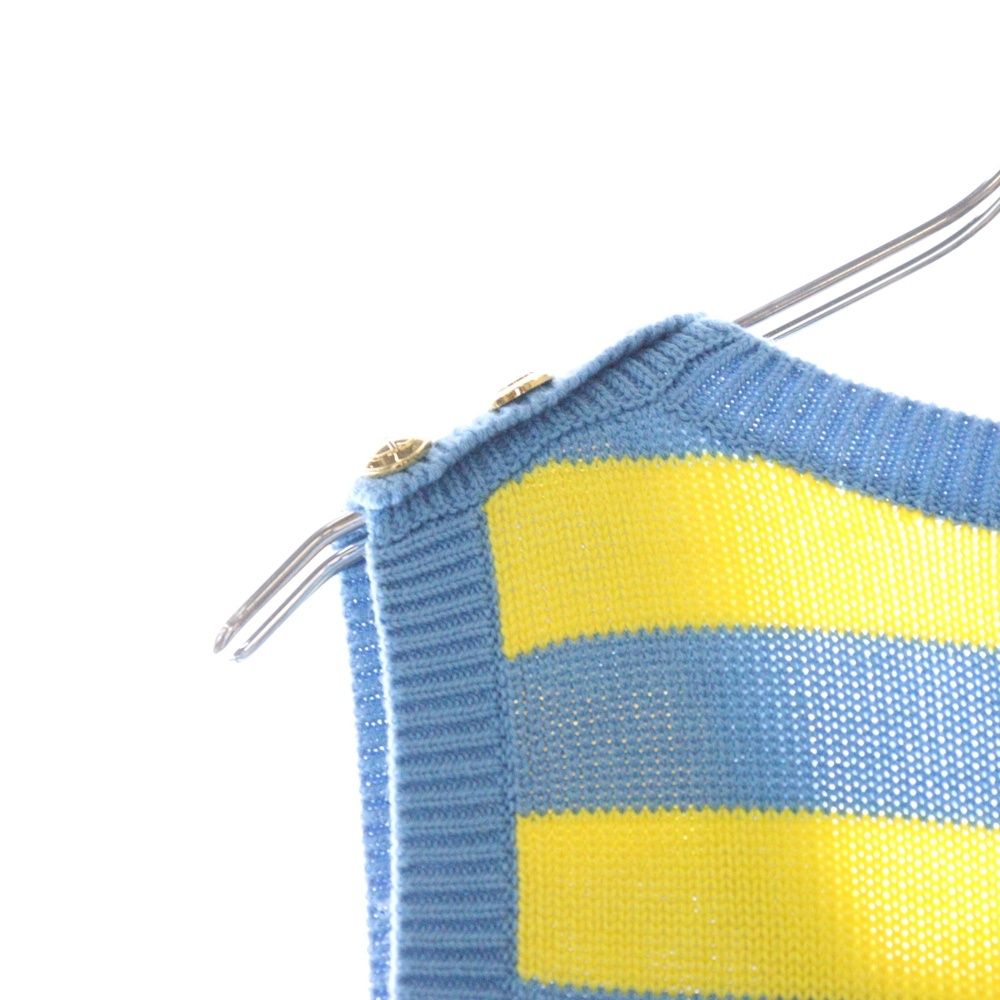 GUCCI グッチ ワンピース 黄x水色(ボーダー) S 4103625L0041 GUCCI (グッチ) 23AW アニマル 刺繍 マキシ丈 ボーダー ニット
