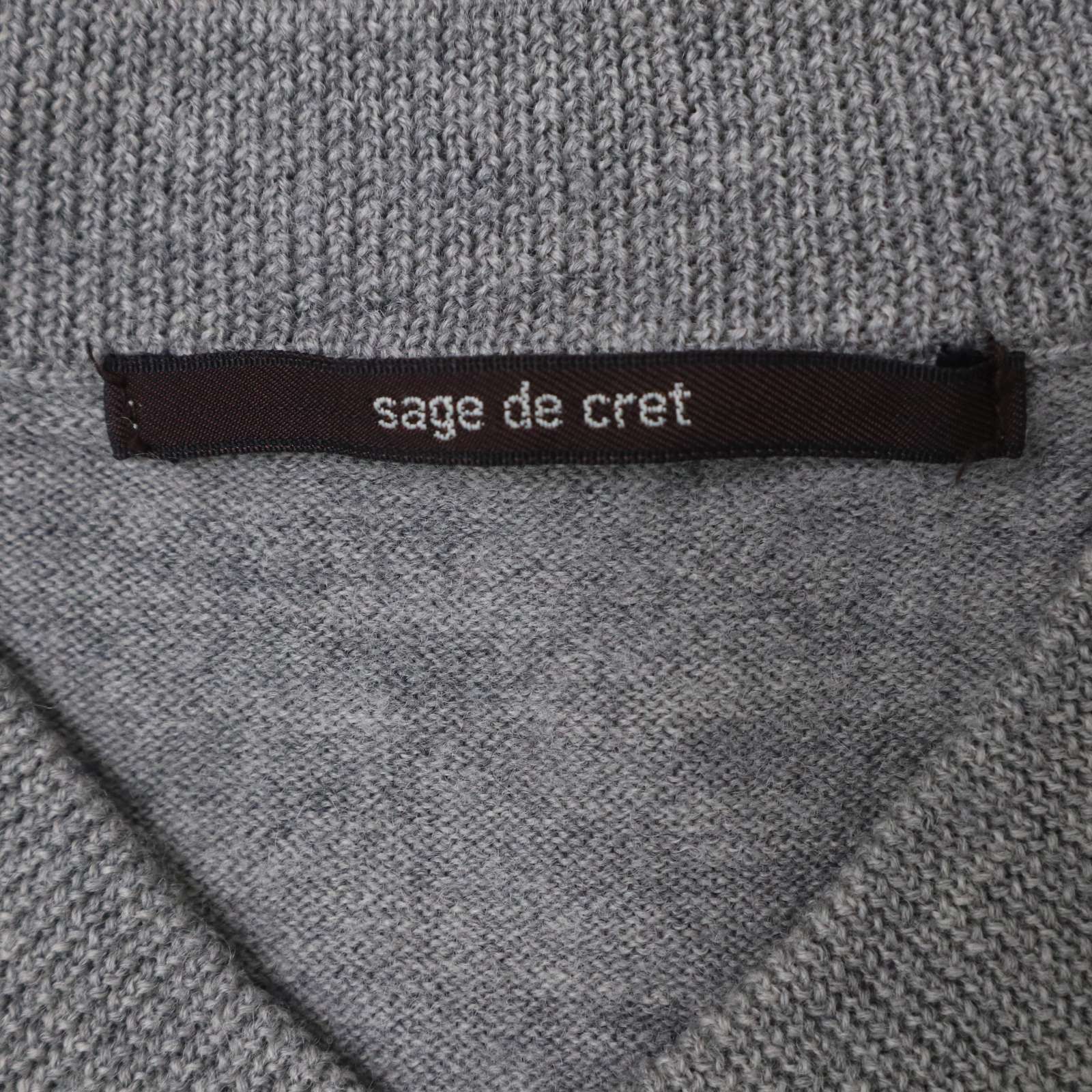 sage de cretサージュデクレ灰セーターMニット毛ウール