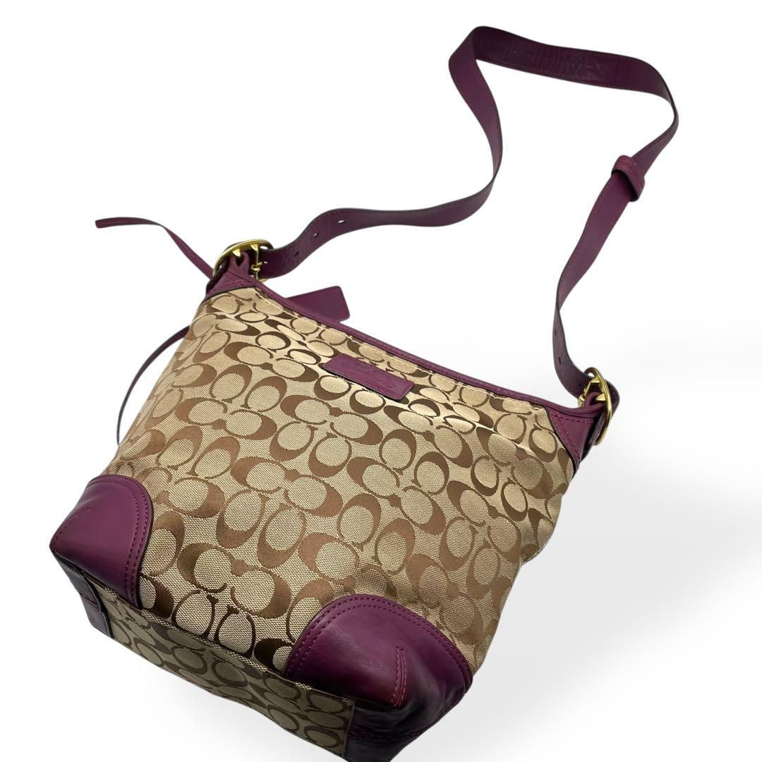美品 COACH コーチ ショルダーバッグ バケツ シグネチャー