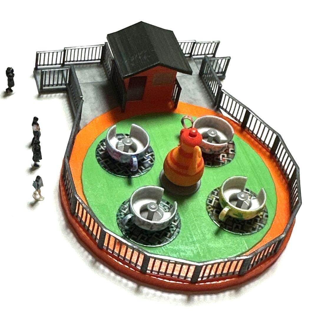 完成品 Nゲージ 遊園地 コーヒーカップ フィギュアに 1/64より小