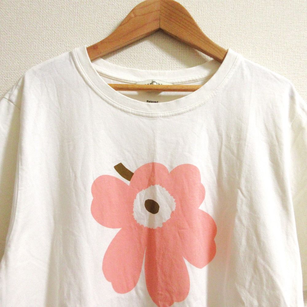 marimekko ウニッコ　半袖Tシャツ Petite S （XS） フラワー ウニッコ 半袖Tシャツ カットソー プリント XS 白