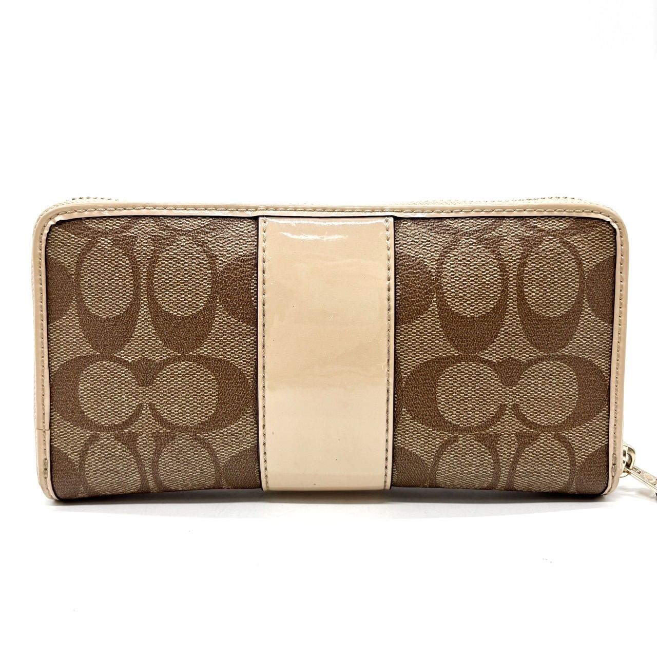 良品】 COACH コーチ 長財布 ラウンドファスナー 馬車金具 