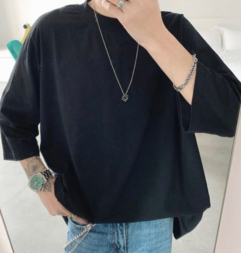 ビックシルエット Tシャツ オルチャン オーバーサイズ メンズ 韓国コーデ 黒 メルカリShops