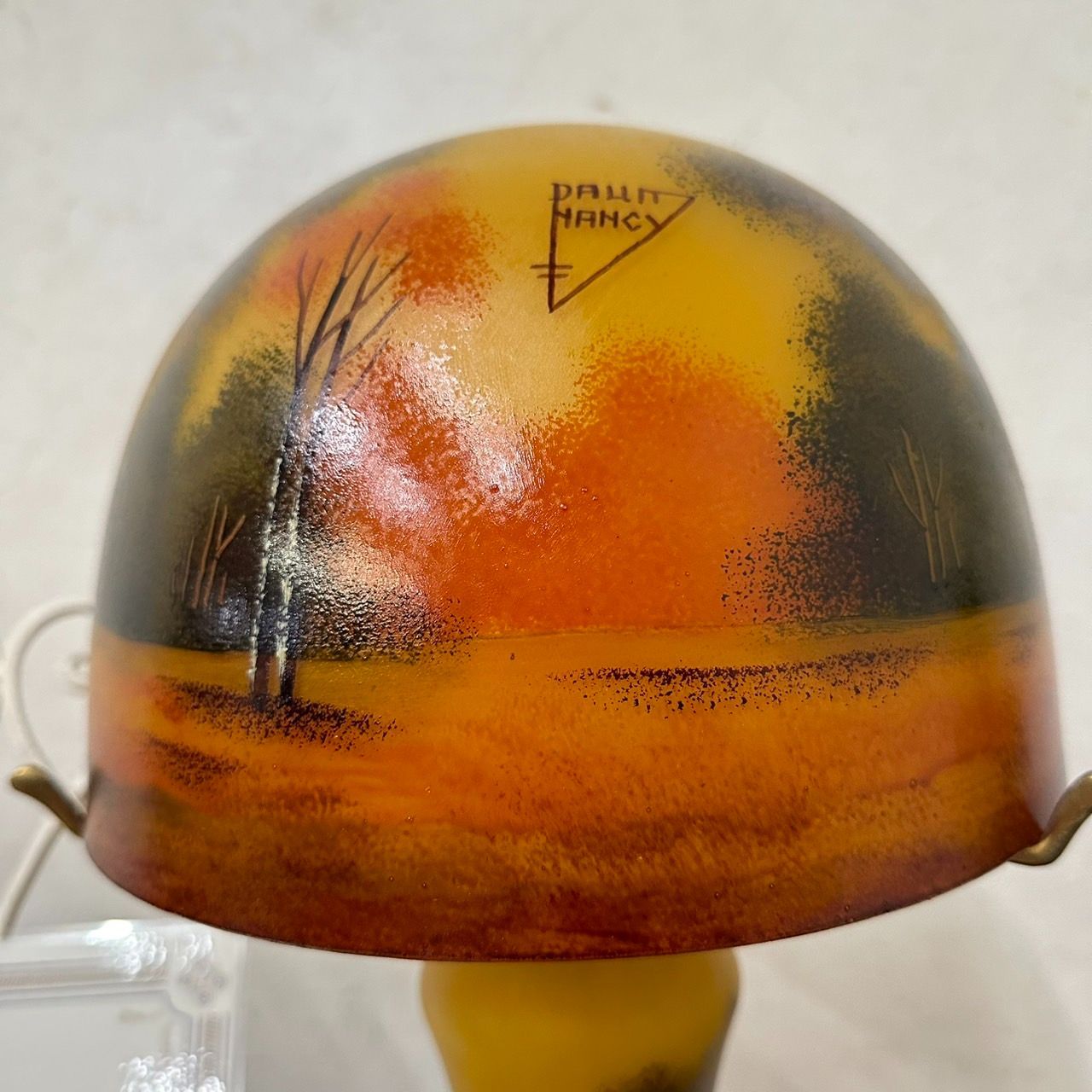 ドームナンシー　吊り卓上照明　アンテルカレール　被せガラス　高さ40cm 証明書】ドームナンシー 吊り卓上照明 アンテルカレール 被せ