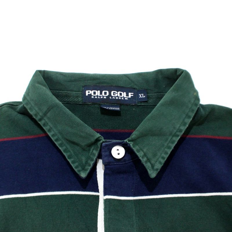 90s vintage RALPH LAUREN POLO GOLF ボーダー柄 半袖 ラガーシャツ