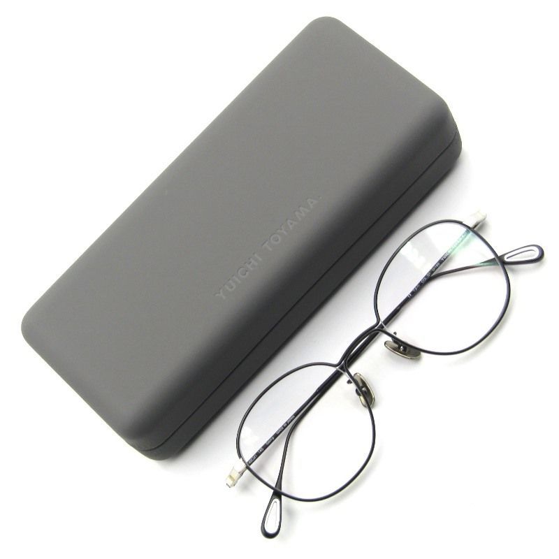 未使用 YUICHI TOYAMA. ユウイチトヤマ メガネフレーム U-165 Georg スクエア/ウェリントン 日本製 01 Matt black/Silver 65006884